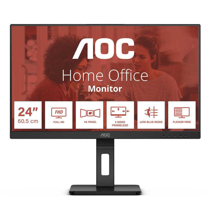 Monitor 24'' AOC 24E3QAF, Full HD, 1920X1080p, 4ms, classe E, Nero