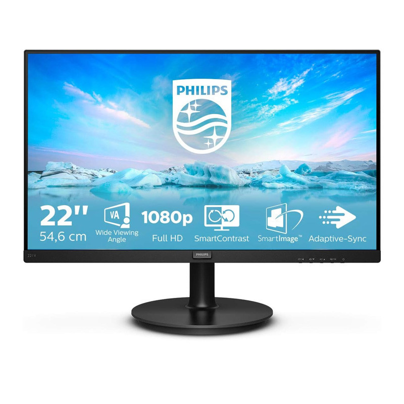 Monitor 21.5" PHILIPS LCD LED WIDE 221V8A/00 4MS MM SOFTBLUE FHD 4000:1 BLACK VGA HDMI VESA FINO:09/01)