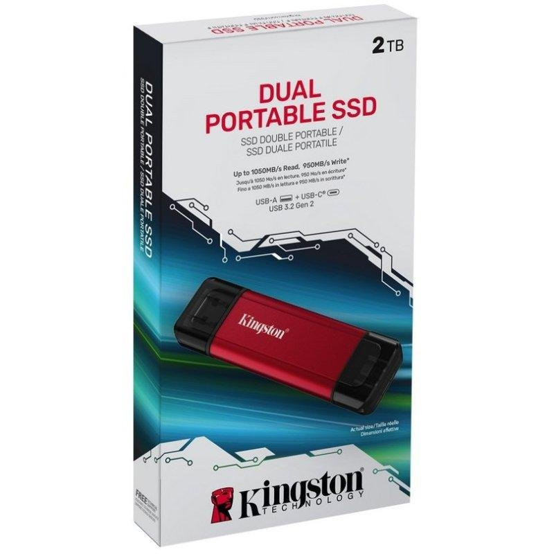 Kingston 2TB Dual Portable SSD USB-C USB-A