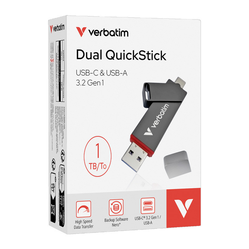 Verbatim 1TB Dual QuickStick USB-C USB-A