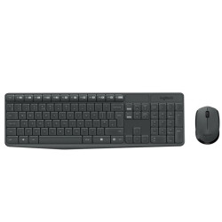Logitech Tastiera Wireless e Mouse Ottico 1000 DPI colore Nero