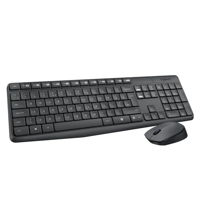 Logitech Tastiera Wireless e Mouse Ottico 1000 DPI colore Nero